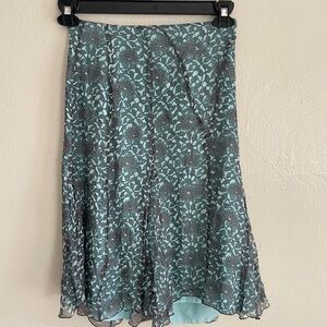 MaxMara Teal and Gray A-Line Skirt